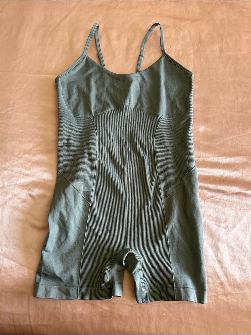Colsie Grey Ribbed Tank Short One-Piece